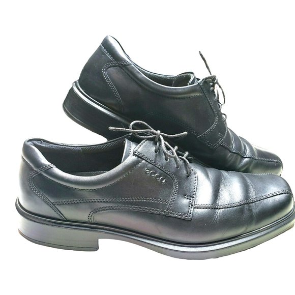 ECCO Helsinki Men\'s Black Leather Lace Up Bicycle Toe Oxford Shoes 47 US 13 main image 4